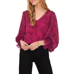 Promo π VINCE CAMUTO Animal Print Blouson Sleeve Blouse Pomegranite Pink π―
