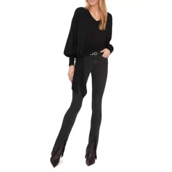 Budget 👍 VINCE CAMUTO V Neck Tie Hem Sweater Rich Black 🛒 -VINCE CAMUTO Sales unnamed file 130