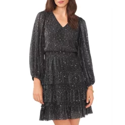 Budget ⌛ VINCE CAMUTO Sparkle Dot Tiered 👗 Dress Coal/ Silver 🎉 -VINCE CAMUTO Sales unnamed file 15