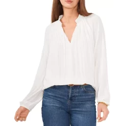 Flash Sale π€© VINCE CAMUTO Pleated Mock Neck Blouse New Ivory π€©