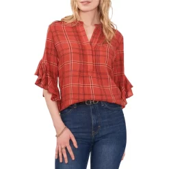 New ✨ VINCE CAMUTO Ruffled Sleeve Top Apple Red 🌟