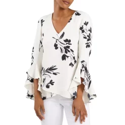 Discount ❤️ VINCE CAMUTO Ruffle Top Radiant Orange ✔️ -VINCE CAMUTO Sales unnamed file 171