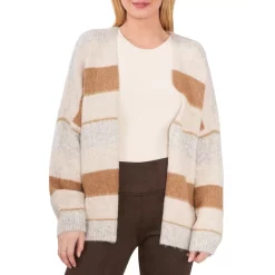 Cheap 😀 VINCE CAMUTO Striped Cardigan Dusty Oatmeal 👏