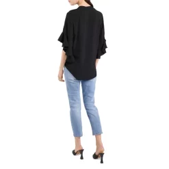 Deals 💯 VINCE CAMUTO Split Neck Ruffle Sleeve Blouse Pomegranite Pink ✔️ -VINCE CAMUTO Sales unnamed file 19