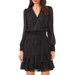 Outlet 👍 VINCE CAMUTO V Neck Smocked 👗 Dress Rich Black 😉 -VINCE CAMUTO Sales unnamed file 204