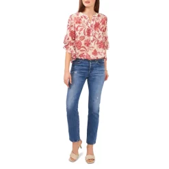 New 🌟 VINCE CAMUTO Floral Print Flutter Sleeve Top Light Birch 👏 -VINCE CAMUTO Sales unnamed file 216