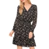 Best deal 💯 VINCE CAMUTO V Neck Floral Print 👗 Dress Rich Black 😉
