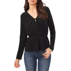 Discount π― VINCE CAMUTO Elasticated Waist V Neck Blouse Rich Black π