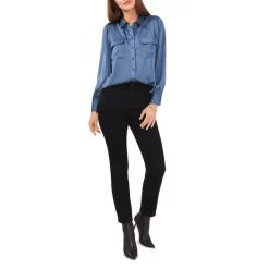 Flash Sale 🎁 VINCE CAMUTO Puff Sleeve Button Front 👕 Shirt Dusty Blue 😉 -VINCE CAMUTO Sales unnamed file 261