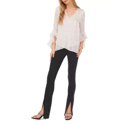 Cheapest ❤️ VINCE CAMUTO Mixed Print Ruffled Sleeve Top New Ivory 🔔 -VINCE CAMUTO Sales unnamed file 286