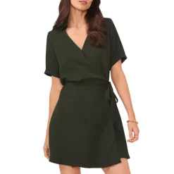 Top 10 🔔 VINCE CAMUTO Wrap Front Mini 👗 Dress Pine Forest 🎁