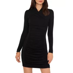 Brand new 😀 VINCE CAMUTO Long Sleeve Ruched Mini 👗 Dress Rich Black 🥰
