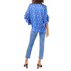 New ⌛ VINCE CAMUTO Floral Flutter Sleeve Top Deep Azure ✨ -VINCE CAMUTO Sales unnamed file 343