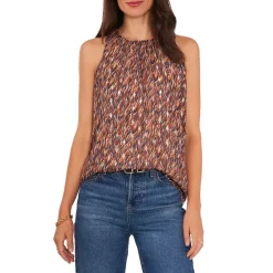 Buy ❤️ VINCE CAMUTO Printed Sleeveless Top Classic Navy ✔️