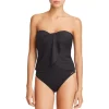 Discount 🎁 VINCE CAMUTO Draped Bandeau 👙 Bikini Top & Convertible High-Waist 👙 Bikini Bottom Black 😍