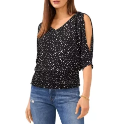 Best deal βοΈ VINCE CAMUTO Cold Shoulder Top Rich Black π₯°