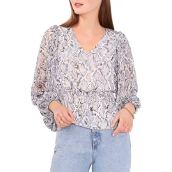 Flash Sale 😉 VINCE CAMUTO Printed Balloon Sleeve Top Blue Cloud 🔔