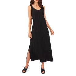 Best deal ⭐ VINCE CAMUTO V Neck Jacquard Maxi 👗 Dress Rich Black 🌟
