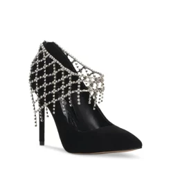 Hot Sale 🔔 VINCE CAMUTO 👩 Women's Fasta Pointed Toe Crystal Mesh High Heel Pumps Black ✨