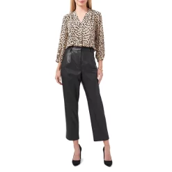 Discount 💯 VINCE CAMUTO Animal Print V Neck Blouse Khaki Haze ❤️ -VINCE CAMUTO Sales unnamed file 462