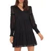 Best reviews of 🥰 VINCE CAMUTO Sheer Tiered 👗 Dress Rich Black 👏