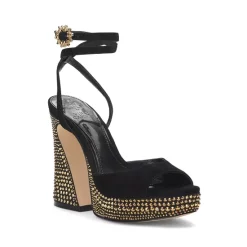 Flash Sale π₯ VINCE CAMUTO π© Women's Inna Almond Toe Crystal Studded High Heel Platform π©΄ Sandals Crimson π―