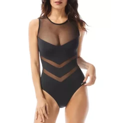 Brand new π VINCE CAMUTO High Neck Zip Back One Piece π©± Swimsuit Black π