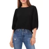 Best Sale ⌛ VINCE CAMUTO Puff Sleeve Top Rich Black ❤️