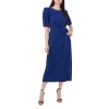 Coupon ⌛ VINCE CAMUTO Round Neck Puff Sleeve Midi 👗 Dress Twilight Blue ✨