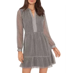 Outlet 🌟 VINCE CAMUTO Split Neck Tiered 👗 Dress New Ivory 🧨