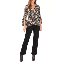 Promo 🛒 VINCE CAMUTO Elegant Leopard Flutter Sleeve Top Rich Black 😀 -VINCE CAMUTO Sales unnamed file 608
