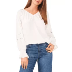 Buy ⭐ VINCE CAMUTO Embroidered Sleeve Blouse Pine Forest 🎁 -VINCE CAMUTO Sales unnamed file 62