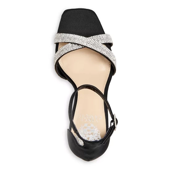 Outlet 💯 VINCE CAMUTO Kalvira2 Embellished High Heel 🩴 Sandals Milk Satin 😉 3 Outlet 💯 VINCE CAMUTO Kalvira2 Embellished High Heel 🩴 Sandals Milk Satin 😉 - Image 3