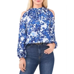 Best Pirce β€οΈ VINCE CAMUTO Cold Shoulder Top Opulent Blue β¨