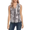 Best Sale 🎁 VINCE CAMUTO Snake Print Tank Rich Black ⭐