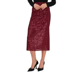 Best reviews of 🎁 VINCE CAMUTO Sequined Slim Midi 👗 Skirt Silver 🤩