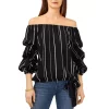 New 🔥 VINCE CAMUTO Off The Shoulder Ruffle Top Rich Black 🛒