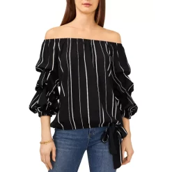 New π₯ VINCE CAMUTO Off The Shoulder Ruffle Top Rich Black π