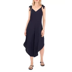 Best Pirce 🔥 VINCE CAMUTO Tie Strap Linen Jumpsuit Classic Navy 🥰