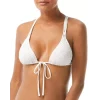 Promo 👍 VINCE CAMUTO Crochet Tie Front Triangle 👙 Bikini Top Ivory 😀