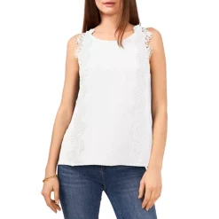 Best reviews of ❤️ VINCE CAMUTO Sleeveless Lace Trim Top Rich Black 🎉 -VINCE CAMUTO Sales unnamed file 880