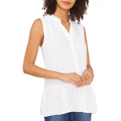 Promo 👏 VINCE CAMUTO Button Down Tunic Tank New Ivory 👏