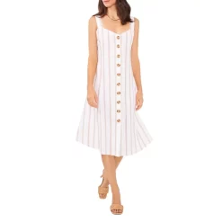 Coupon 🌟 VINCE CAMUTO Striped Button Front 👗 Dress Windsor Mo ❤️