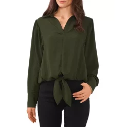 Top 10 😀 VINCE CAMUTO Tie Front Top Pine Forest 🥰