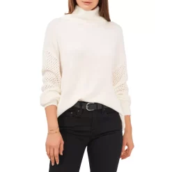 Budget 🤩 VINCE CAMUTO Drop Shoulder Turtleneck Sweater Antique White ⌛